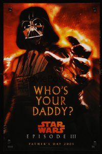 4j307 REVENGE OF THE SITH mini poster '05 Star Wars Episode III, who's your daddy, Vader!
