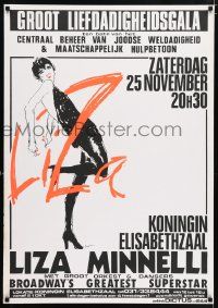 4j225 LIZA MINNELLI 28x39 Belgian music poster '70s benefit for Jewish welfare organization!