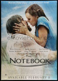 4j956 NOTEBOOK 28x39 Australian video poster '04 romantic Ryan Gosling & Rachel McAdams!