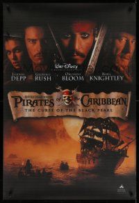 4j959 PIRATES OF THE CARIBBEAN 27x40 video poster '03 Depp, Curse of the Black Pearl!