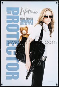 4j708 PROTECTOR DS tv poster '11 great image of Ally Walker with gun and badge + teddy bear!