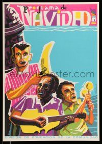 4j057 PROGRAMA DE NAVIDAD 1973 Puerto Rican '73 musical Christmas program, art of musicians!