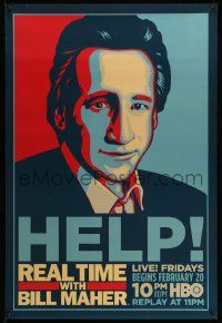 4j710 REAL TIME WITH BILL MAHER tv poster '09 cool parody of Shepard Fairey 'Hope' campaign poster!