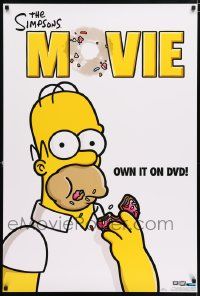 4j969 SIMPSONS MOVIE 27x40 video poster '07 classic Groening art of Homer Simpson w/donut!