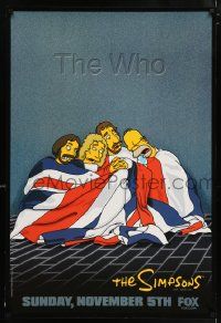 4j718 SIMPSONS tv poster '00 Matt Groening cartoon, Homer with rock 'n' roll band The Who!