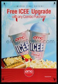 4j371 AMC THEATRES DS 27x40 special '10 cool ad from the movie theater chain, free Icee upgrade!!!