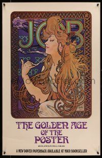 4j460 GOLDEN AGE OF THE POSTER 22x34 special '70s cool Job Cigarettes artwork by Alphonse Mucha!