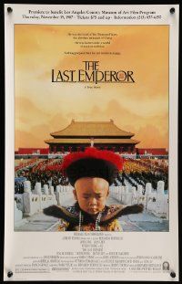 4j493 LAST EMPEROR 14x21 special '87 Bertolucci, Chinese emperor w/army, Los Angeles Premiere!