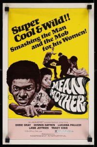 4j301 MEAN MOTHER mini poster '73 super cool & wild, smashing the man & the mob for his women!