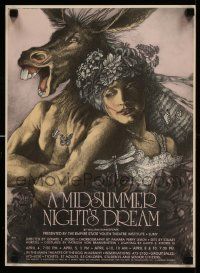 4j111 MIDSUMMER NIGHT'S DREAM 13x18 stage poster '81 Shakespeare, different art!