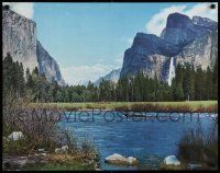 4j533 NATURE POSTER style 2 22x28 special '70s great image of mountains over lake!