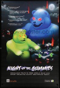 4j540 NIGHT OF THE GUMMIES DS 27x40 special '10s wacky mobile video game for the IOS and Android!
