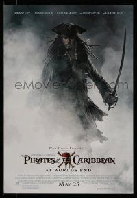 4j554 PIRATES OF THE CARIBBEAN: AT WORLD'S END 2-sided 19x27 special '07 Depp, Knightley & more!