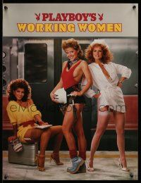 4j557 PLAYBOY'S WORKING WOMEN 18x24 special '84 three very sexy women in a subway station!