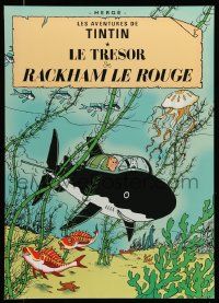 4j568 RED RACKHAM'S TREASURE 20x28 Belgian special '90s the Herge characters riding killer whale!