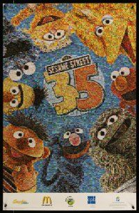 4j578 SESAME STREET 23x36 special '04 incredible mosaic image with many characters!