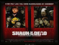 4j308 SHAUN OF THE DEAD mini poster '04 Edgar Wright, great wacky image of Simon Pegg w/ zombies!