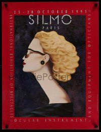 4j173 SILMO PARIS 20x26 French museum/art exhibition '91 cool different art of woman in glasses!