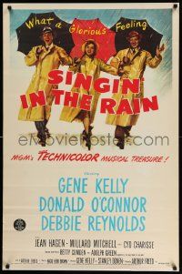 4j339 SINGIN' IN THE RAIN REPRO 27x41 special '80s Gene Kelly, Donald O'Connor, Debbie Reynolds!