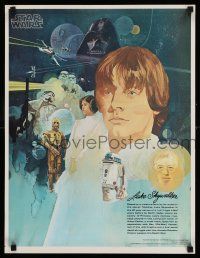 4j598 STAR WARS 18x24 special '77 sci-fi classic, Del Nichols art of Luke Skywalker, Burger King!