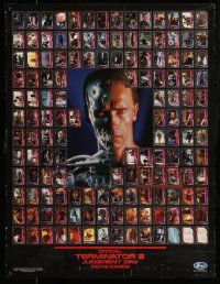 4j871 TERMINATOR 2 26x34 commercial poster '91 Arnold Schwarzenegger with many trading card images