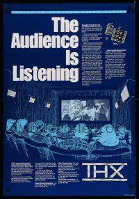 4j616 THX 27x40 special '84 George Lucas' innovative sound system, cool blue art w/info!