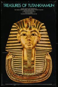 4j176 TREASURES OF TUTANKHAMUN 25x38 museum/art exhibition '76 mask, Egyptian Pharaoh exhibition!