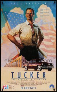 4j991 TUCKER: THE MAN & HIS DREAM 23x37 video poster '89 Francis Ford Coppola, Jeff Bridges & car