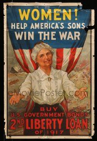 4j001 WOMEN HELP AMERICA'S SONS WIN THE WAR 20x30 WWI war poster '17 stone litho by R.H. Parteous!