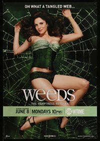 4j738 WEEDS tv poster '09 great image of sexy Mary-Louise Parker in tangled web!