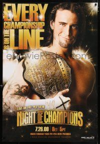 4j743 WORLD WRESTLING ENTERTAINMENT tv poster '09 image of CM Punk with belt, Night of Champions!