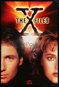 4j745 X-FILES tv poster '94 image of FBI agents David Duchovny & Gillian Anderson!