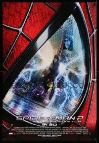 4k051 AMAZING SPIDER-MAN 2 int'l advance DS 1sh '14 Garfield, Fights with Electro, close-up image!