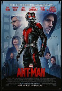 4k071 ANT-MAN advance DS 1sh '15 Paul Rudd in title role, Michael Douglas, Evangeline Lilly!