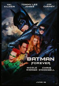 4k096 BATMAN FOREVER advance DS 1sh '95 Kilmer, Kidman, O'Donnell, Jones, Carrey, top cast!