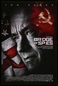 4k142 BRIDGE OF SPIES advance DS 1sh '15 great image of Tom Hanks with U.S. and Soviet flags!