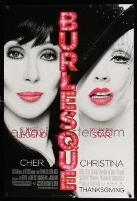 4k146 BURLESQUE Thanksgiving rated advance DS 1sh '10 image of Cher & sexy Christina Aguilera!