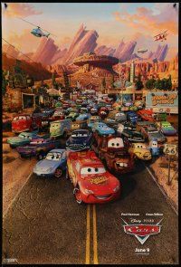4k155 CARS advance DS 1sh '06 Walt Disney Pixar animated automobile racing, great cast image!