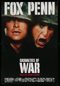 4k160 CASUALTIES OF WAR 1sh '89 Michael J. Fox argues with Sean Penn, Brian De Palma, Vietnam