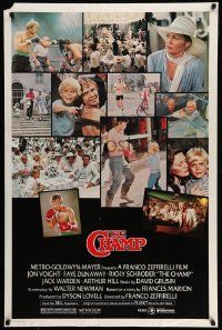 4k164 CHAMP 1sh '79 great image of Jon Voight boxing with little boy, Faye Dunaway!
