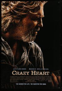 4k196 CRAZY HEART advance DS 1sh '09 great image of country music singer Jeff Bridges!