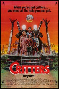 4k199 CRITTERS 1sh '86 the battle began in another galaxy and ends on Earth!