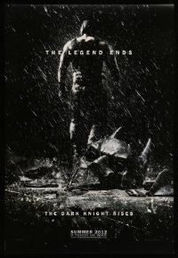 4k213 DARK KNIGHT RISES teaser DS 1sh '12 Tom Hardy as Bane, cool image of broken mask in the rain!
