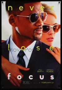 4k324 FOCUS teaser DS 1sh '15 cool close up of Will Smith and Margot Robbie in sunglasses!