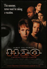 4k387 HALLOWEEN H20 advance 1sh '98 Jamie Lee Curtis sequel, terror won't be taking a vacation!
