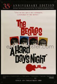 4k391 HARD DAY'S NIGHT advance 1sh R99 great image of The Beatles, guitar art, rock & roll classic!