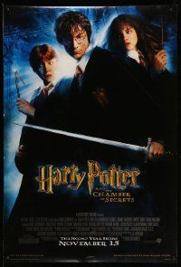 4k393 HARRY POTTER & THE CHAMBER OF SECRETS advance DS 1sh '02 Daniel Radcliffe, Emma Watson, Grint