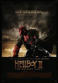 4k406 HELLBOY II: THE GOLDEN ARMY DS 1sh '08 Ron Perlman, Selma Blair are good guys!