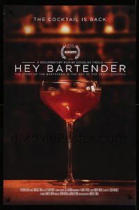 4k413 HEY BARTENDER 1sh '13 bartending documentary, Tony About-Ganim, image of cocktail glass!