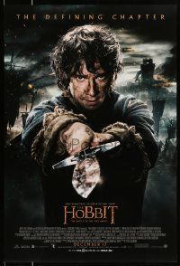 4k418 HOBBIT: THE BATTLE OF THE FIVE ARMIES int'l advance DS 1sh '14 Martin Freeman as Bilbo Baggins